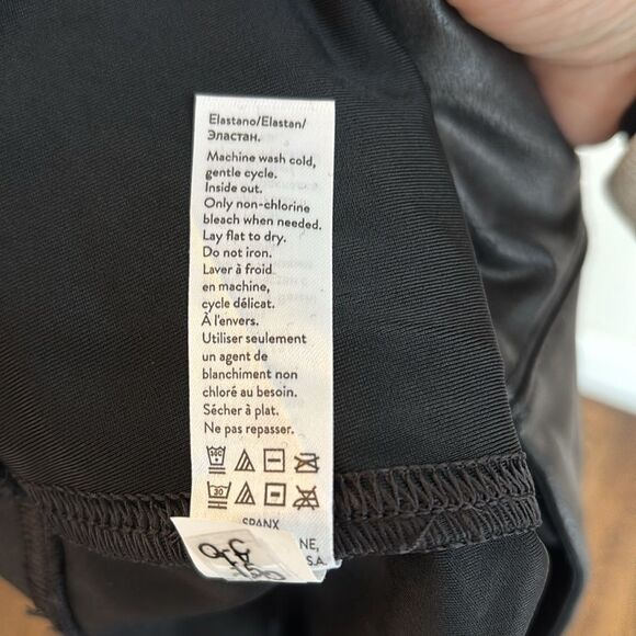 Spanx Women Black Faux Leather Leggings stretch size large new with tags! - Picture 12 of 12